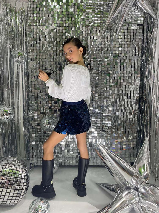 Falda Azul Lentejuela Grande