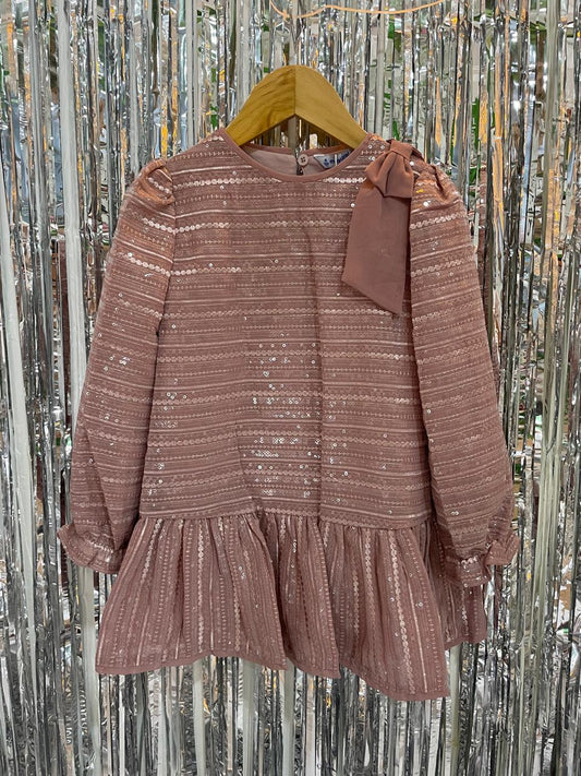 Vestido lentejuela palo rosa