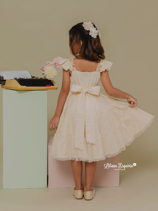 Vestido Camino tono beige