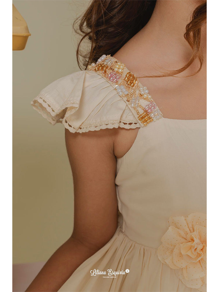 Vestido Camino tono beige