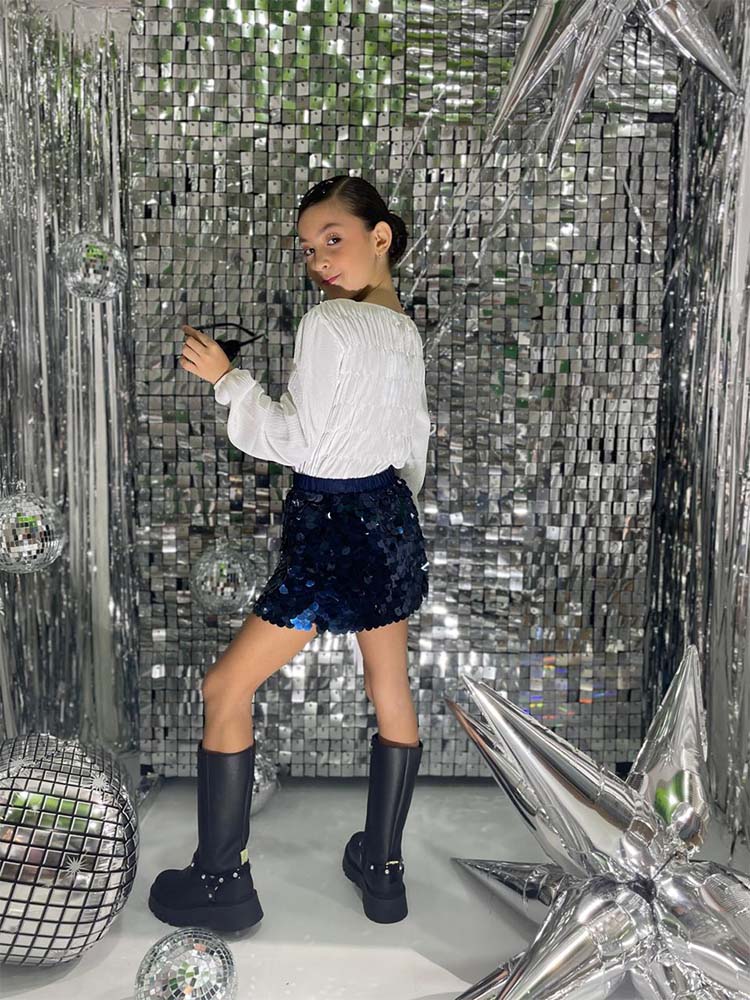 Falda Azul Lentejuela Grande