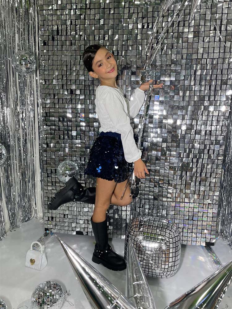 Falda Azul Lentejuela Grande
