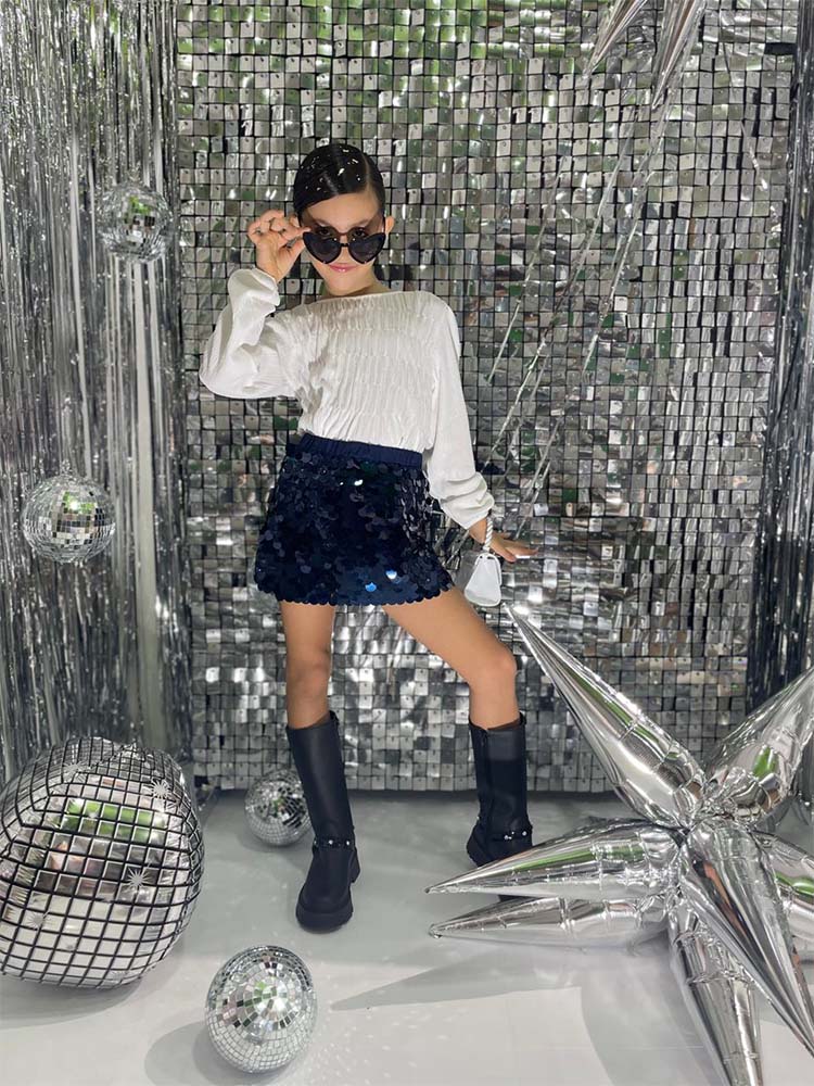 Falda Azul Lentejuela Grande