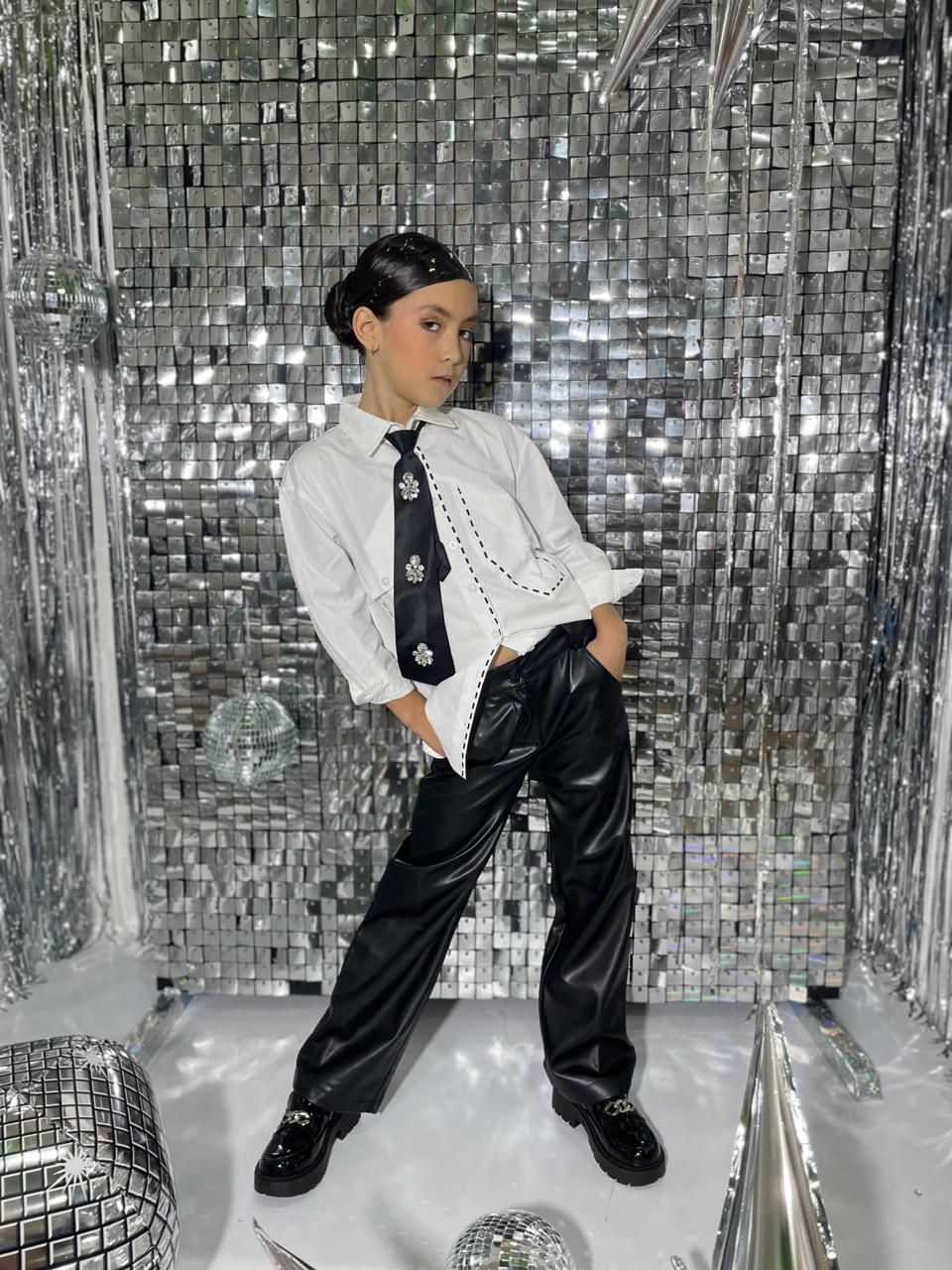 Pantalon Cuero Negro