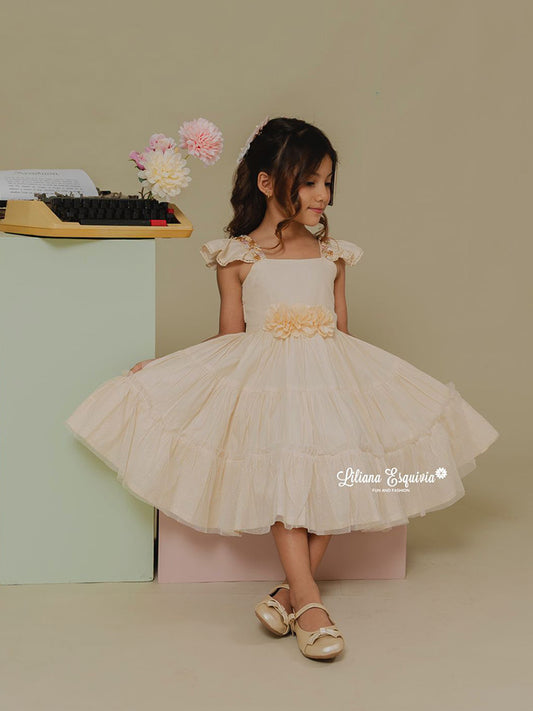 Vestido Camino tono beige